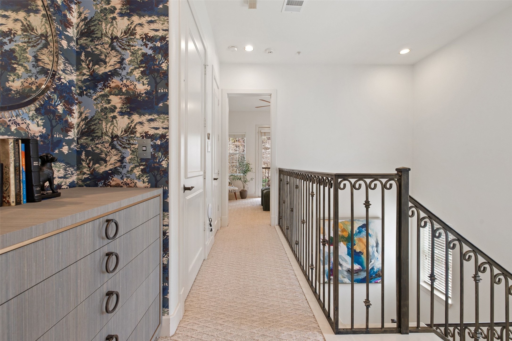 1529 Barton Springs Road, Unit 2 Austin, TX 78704 - Photo 24 of 40 a view of a hallway with wooden floor and stairs