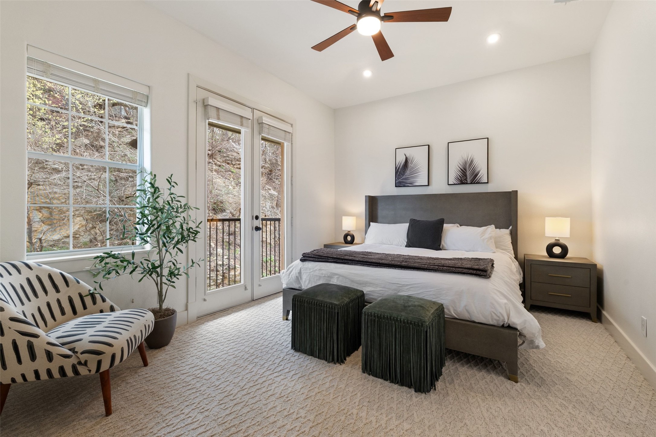 1529 Barton Springs Road, Unit 2 Austin, TX 78704 - Photo 26 of 40 a bedroom with a large bed and windows