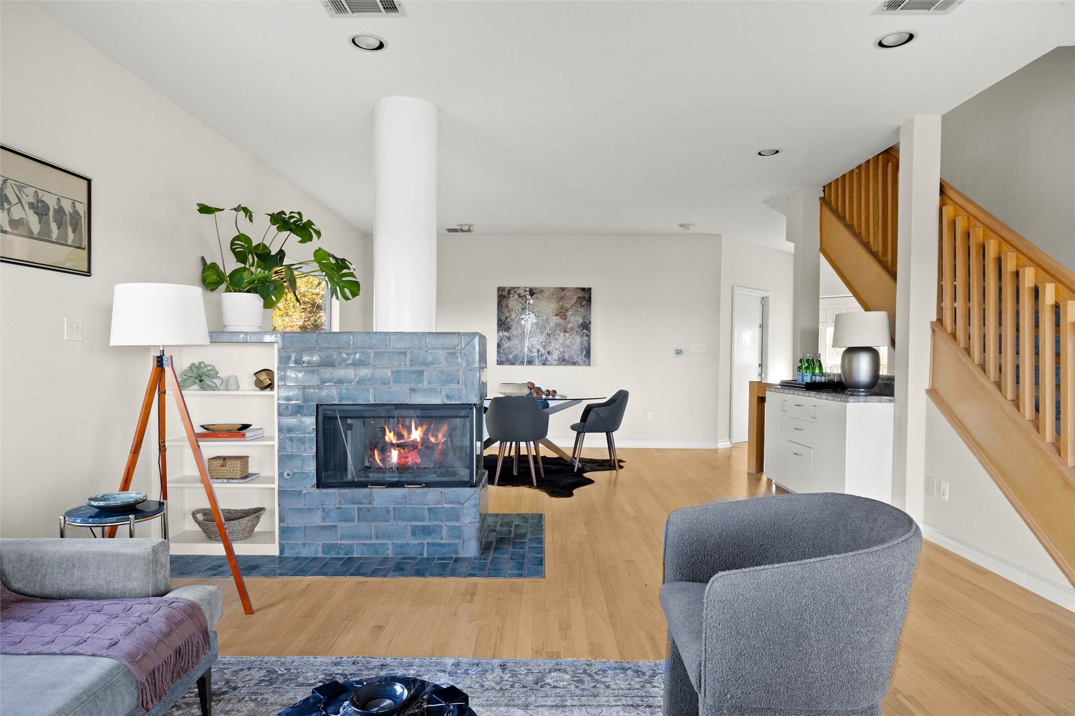 5926 Northwest Place Austin, TX 78731 - Photo 6 of 40 a living room with furniture fireplace and flat screen tv