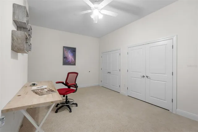 a view of workspace with gym equipment