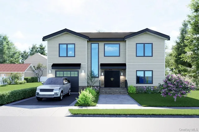 a house view with a garden space