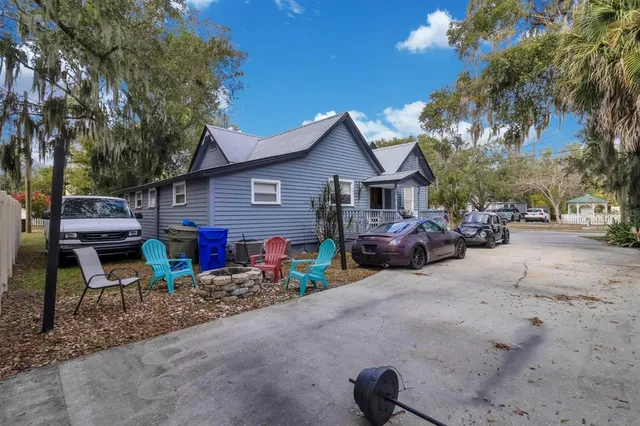 a view of a house with a patio