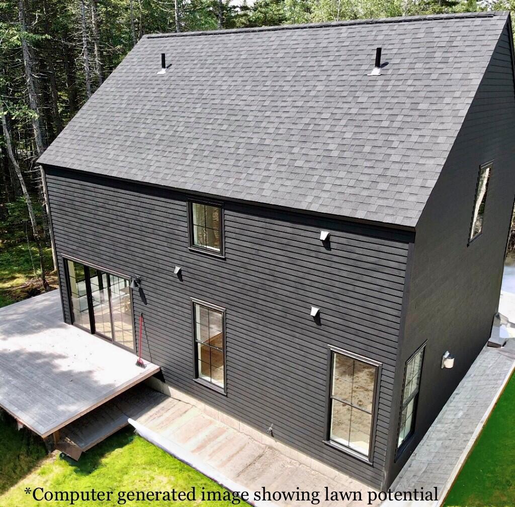 117 Flye Point Road Brooklin, ME 04616 - Photo 2 of 54 AI GENERATED AERIAL SHOWING LAWN ADDED