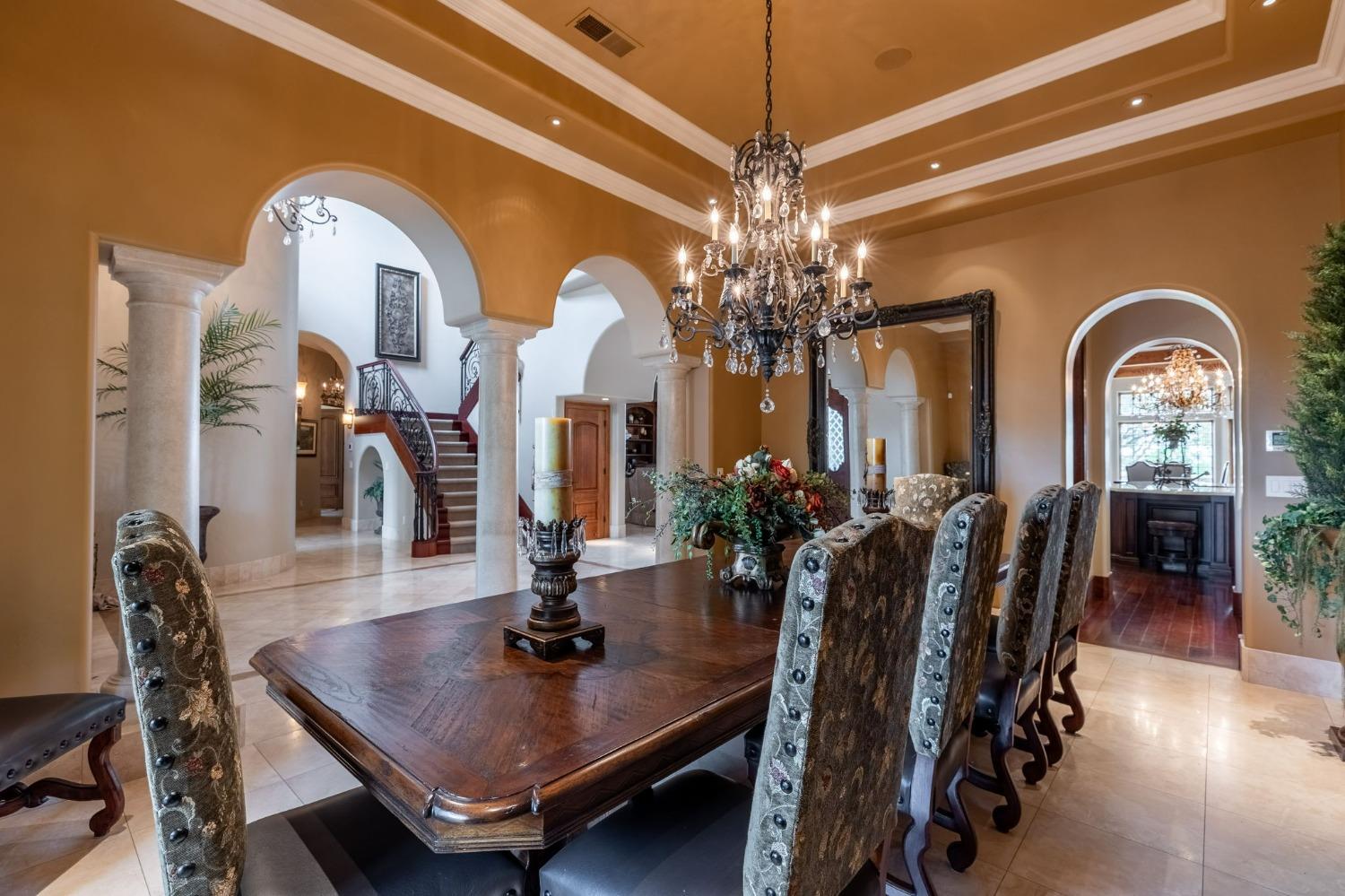 1140 Cold Springs Road Placerville, CA 95667 - Photo 18 of 98 a view of a dining room with furniture and chandelier
