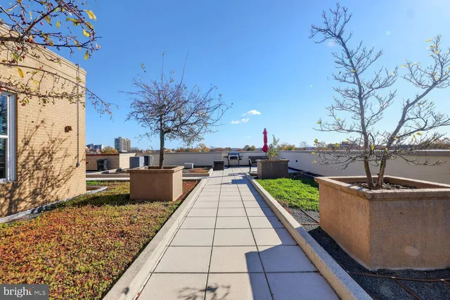a view of a buildings in the city
