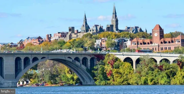 a front view of a building with street view
