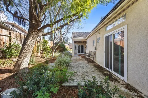 a view of backyard of house