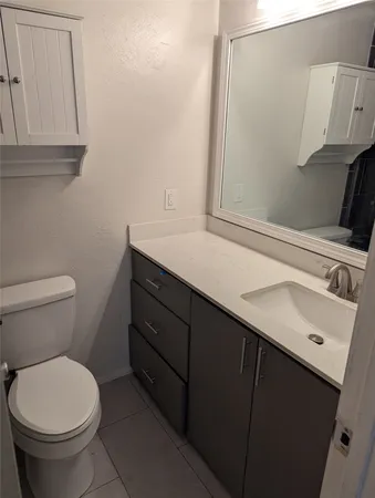 a bathroom with a sink toilet and vanity
