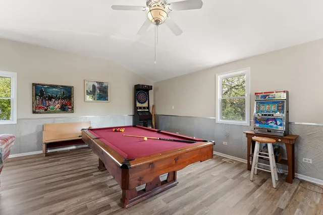 a room with a bed and a table