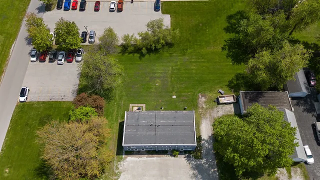 an aerial view of a house having outdoor space