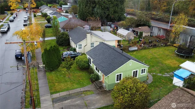 an aerial view of multiple houses