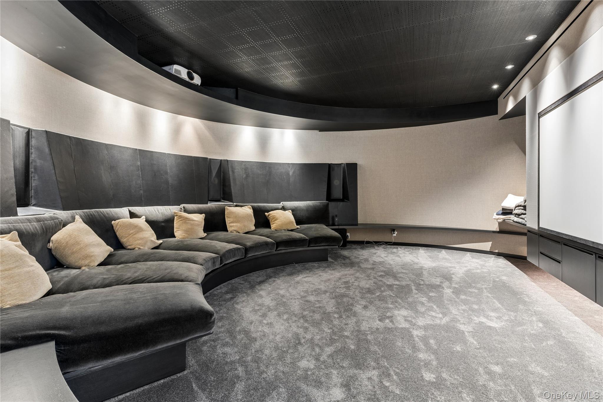 183 Old Field Road Old Field, NY 11733 - Photo 15 of 50 Circular Theater with Custom Lounge Seating
