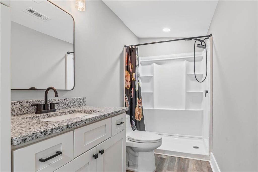 18 Farmer Road Northwest Cartersville, GA 30120 - Photo 20 of 33 a bathroom with a granite countertop sink toilet and shower