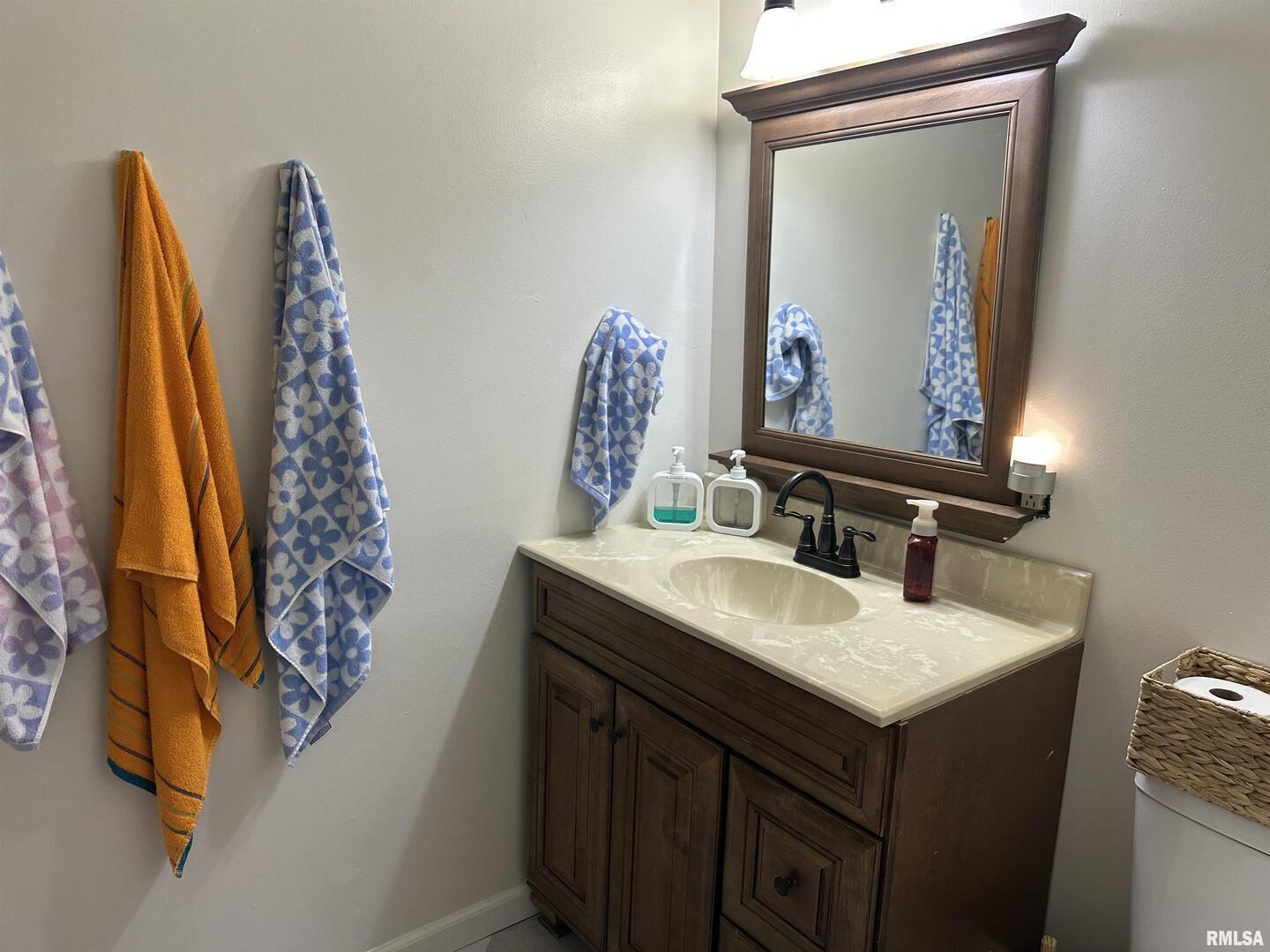 1307 Charles Street Carterville, IL 62918 - Photo 17 of 21 a bathroom with a sink vanity and a mirror