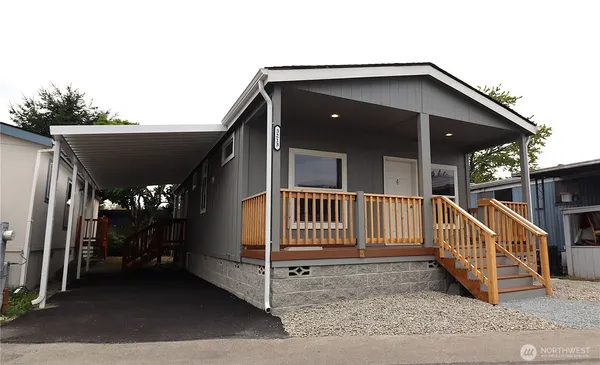 a front view of a house with entryway