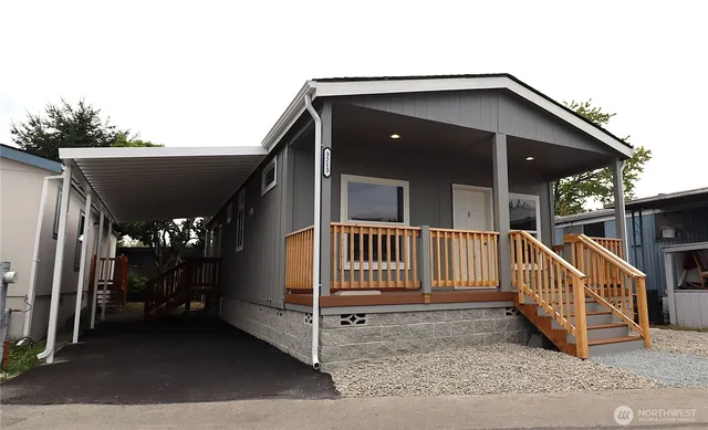 a front view of a house with entryway
