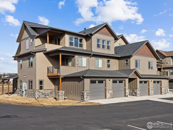 a front view of residential houses
