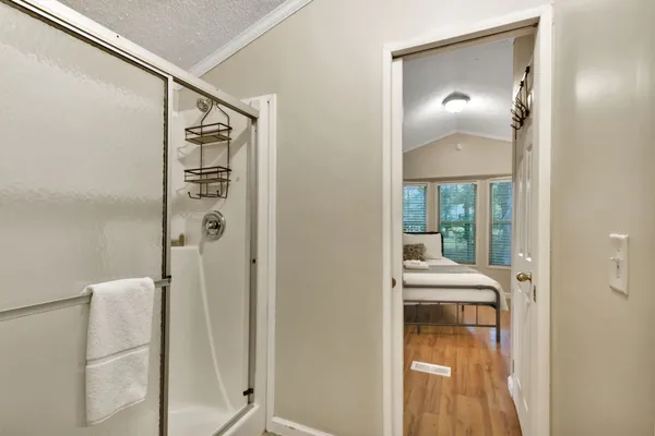 a view of bathroom with dual sinks