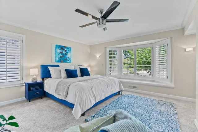 a view of a lake with a outdoor space