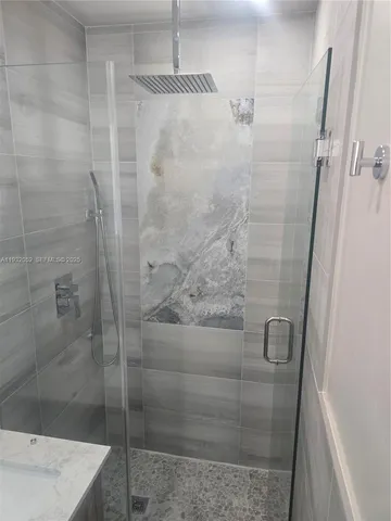 a bathroom with a shower