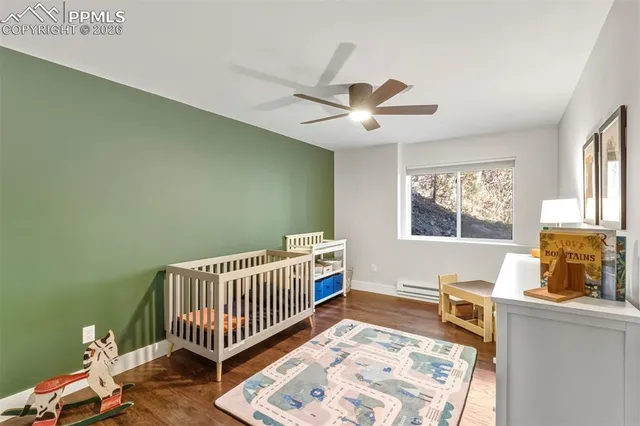 a bedroom with a bed and a walk in closet