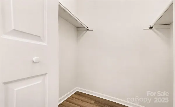 a view of small space with racks on the wall