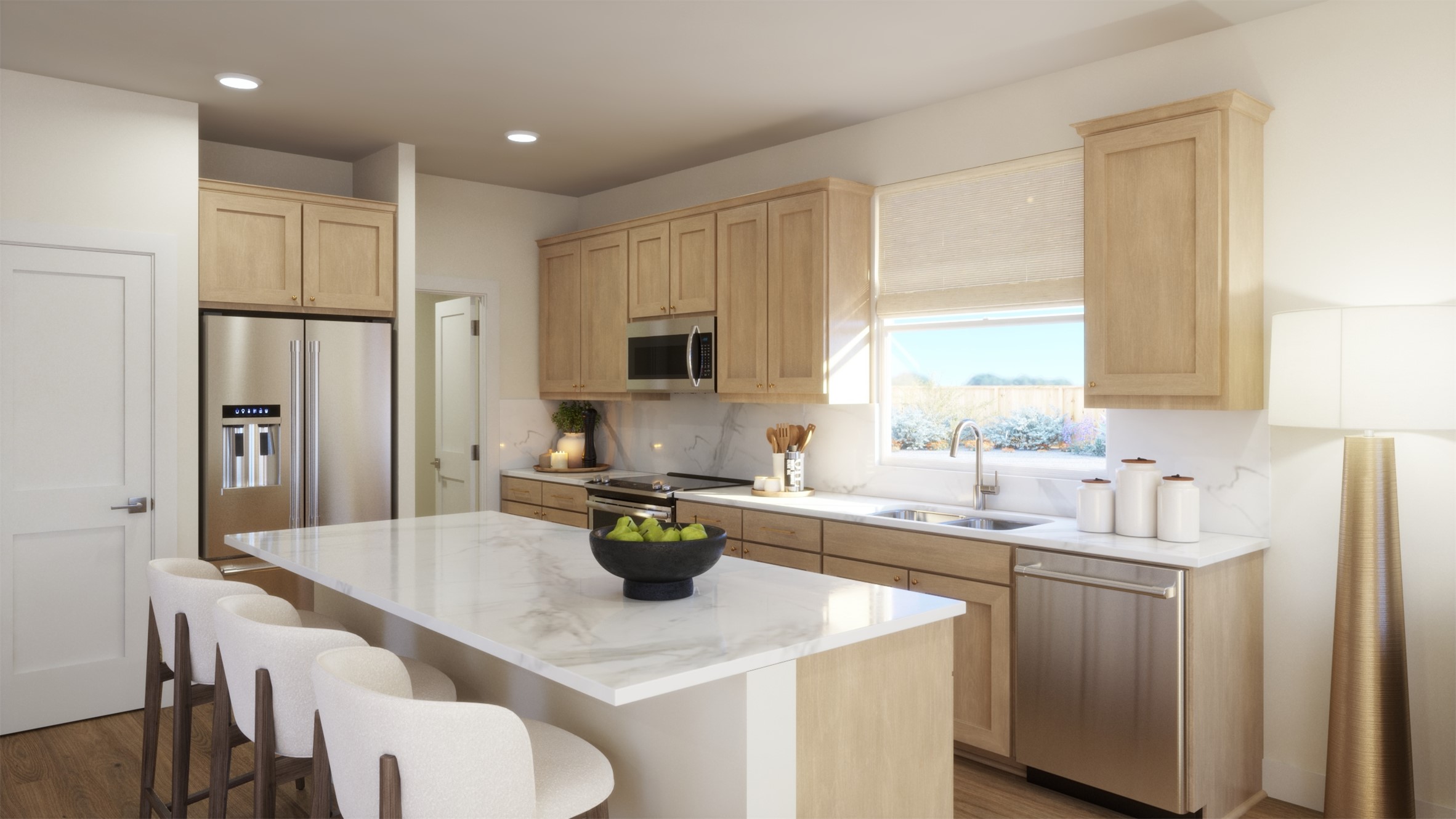 188 Sycamore Pnes Lane Kyle, TX 78640 - Photo 4 of 13 a kitchen with white cabinets and stainless steel appliances