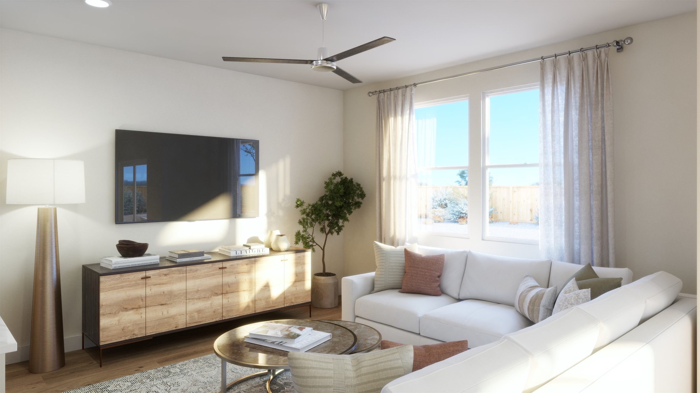 188 Sycamore Pnes Lane Kyle, TX 78640 - Photo 6 of 13 a living room with furniture and a flat screen tv