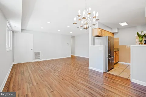 a view of a livingroom with a chandelier