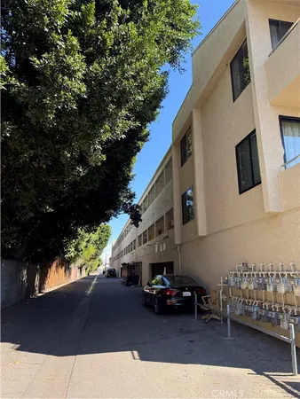 a car parked in front of a house