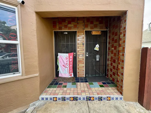 a front view of a house with shower
