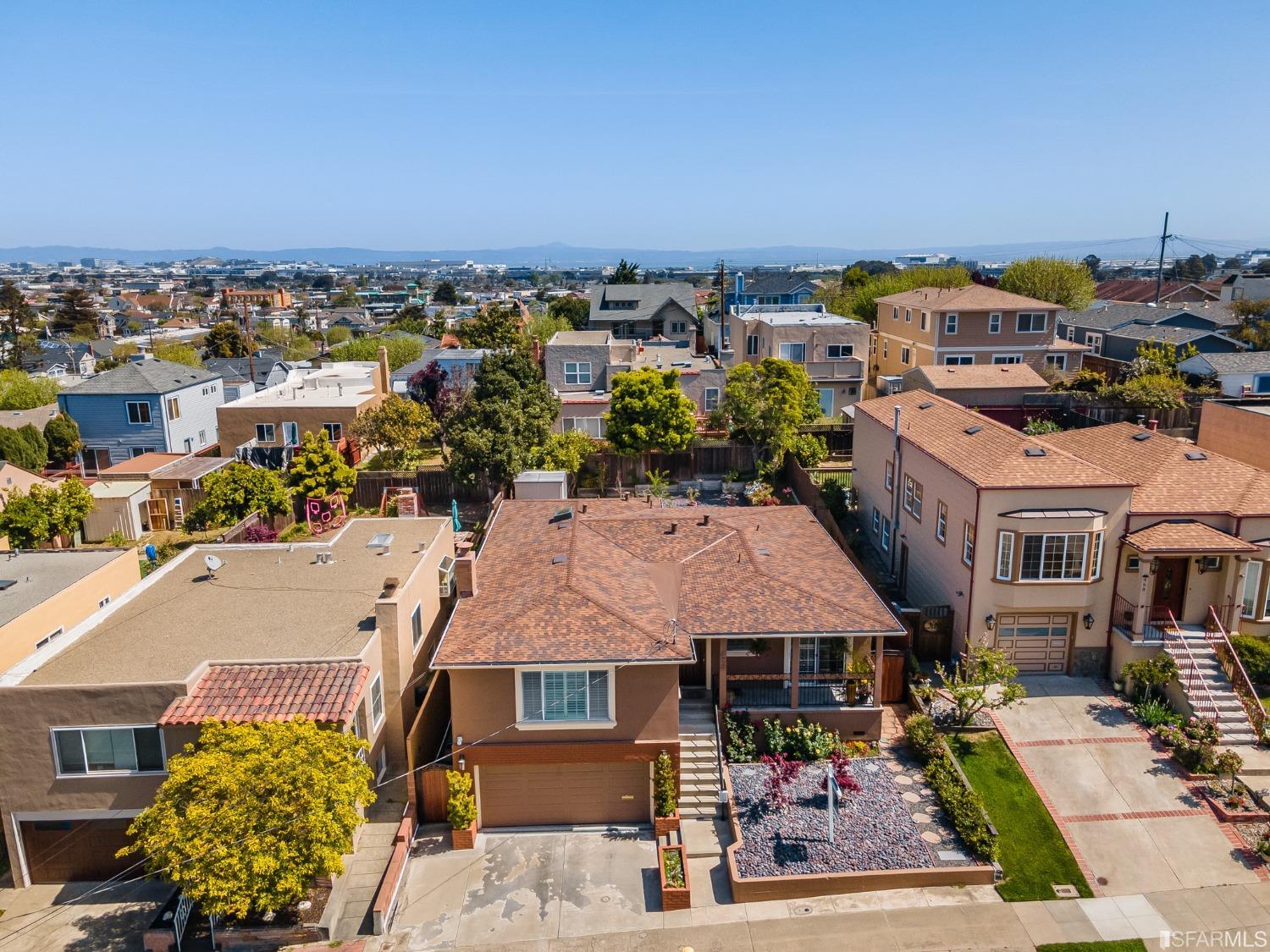 an aerial view of a city