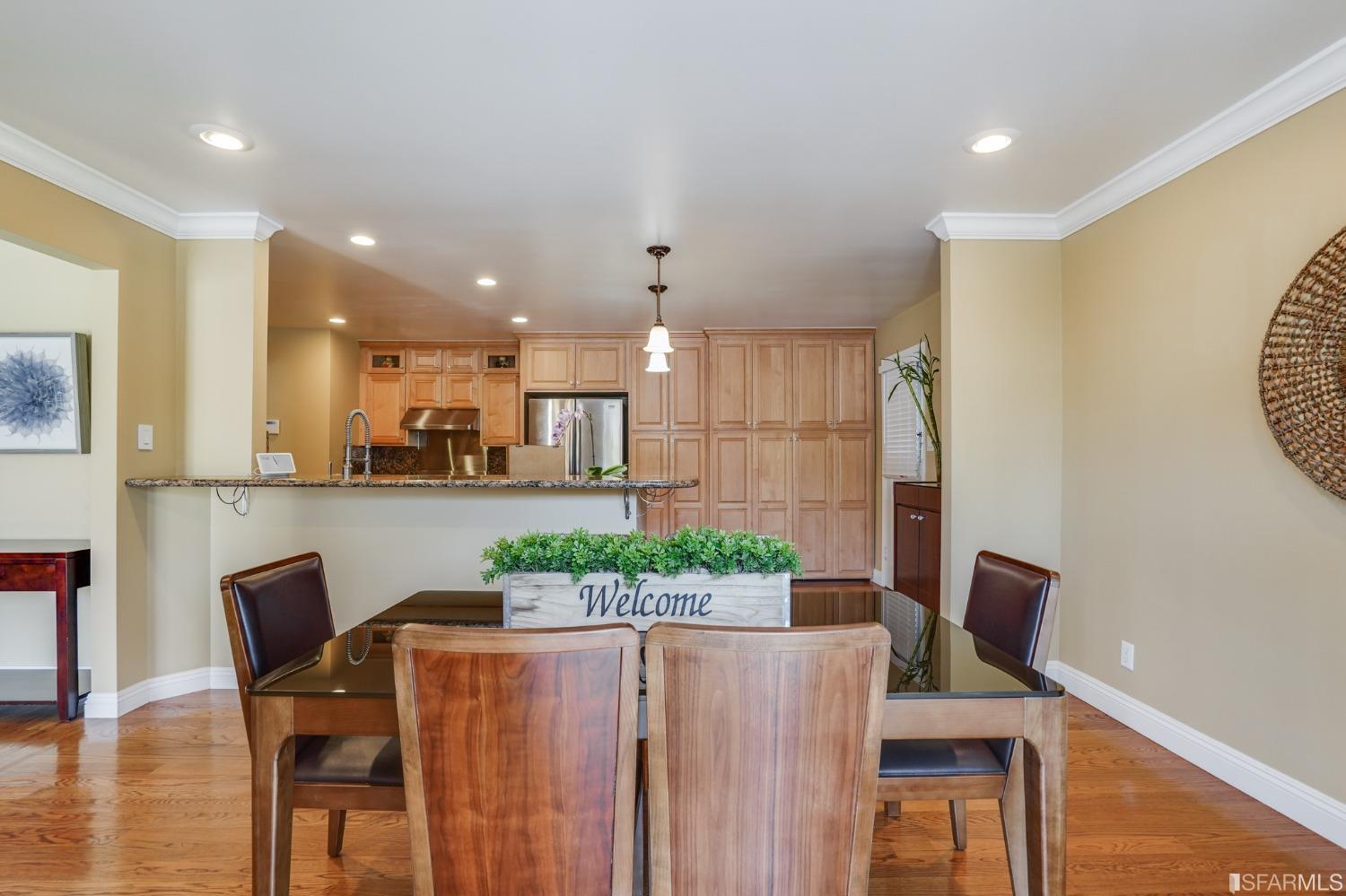 474 Oak Avenue San Bruno, CA 94066 - Photo 13 of 51 a view of kitchen with stainless steel appliances granite countertop dining table chairs and a large window