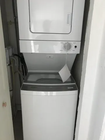 a close view of washer and dryer