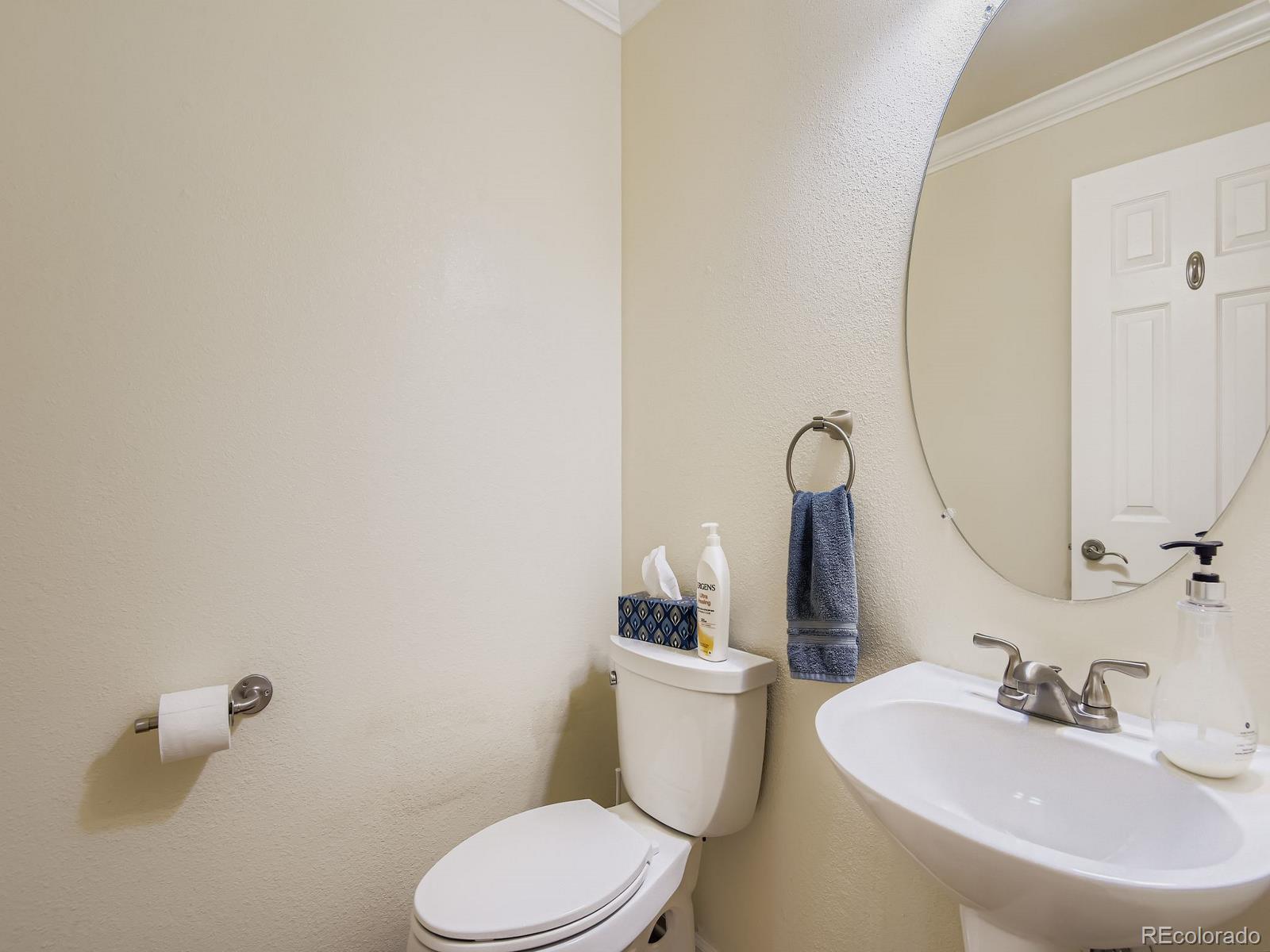 10036 Brisbane Lane Highlands Ranch, CO 80130 - Photo 12 of 27 a bathroom with a toilet sink and mirror