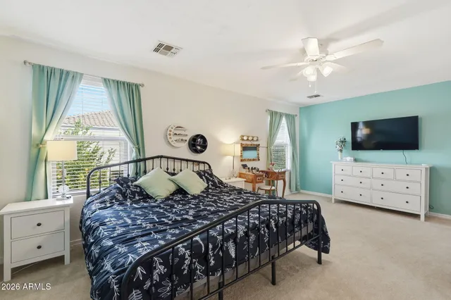 a chair and table in a room