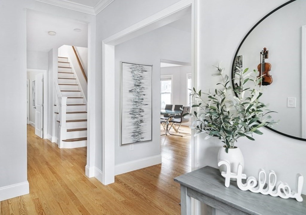 33 Bay State Avenue, Unit 1 Somerville, MA 02144 - Photo 3 of 23 a view of a living room and wooden floor