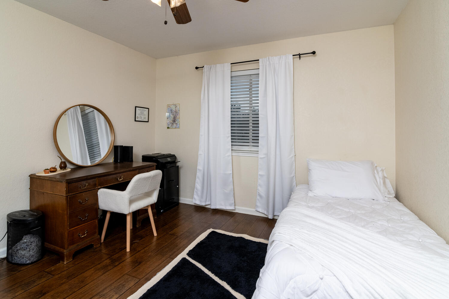 9301 Tea Rose Trail Austin, TX 78748 - Photo 29 of 36 Bedroom with dark wood-style flooring and a ceiling fan