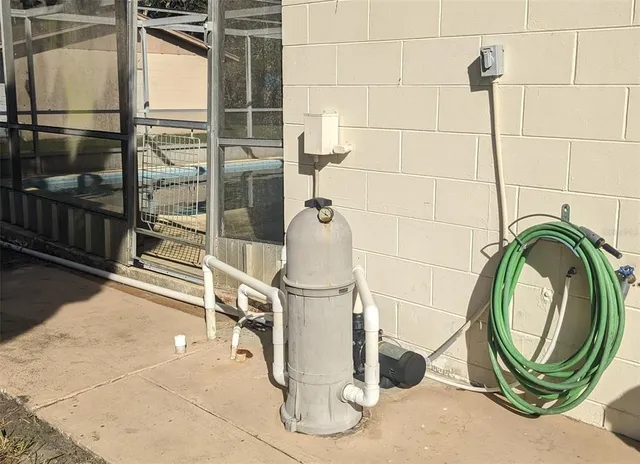 a view of a glass door