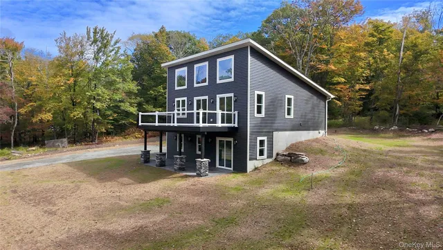 a house view with a garden space