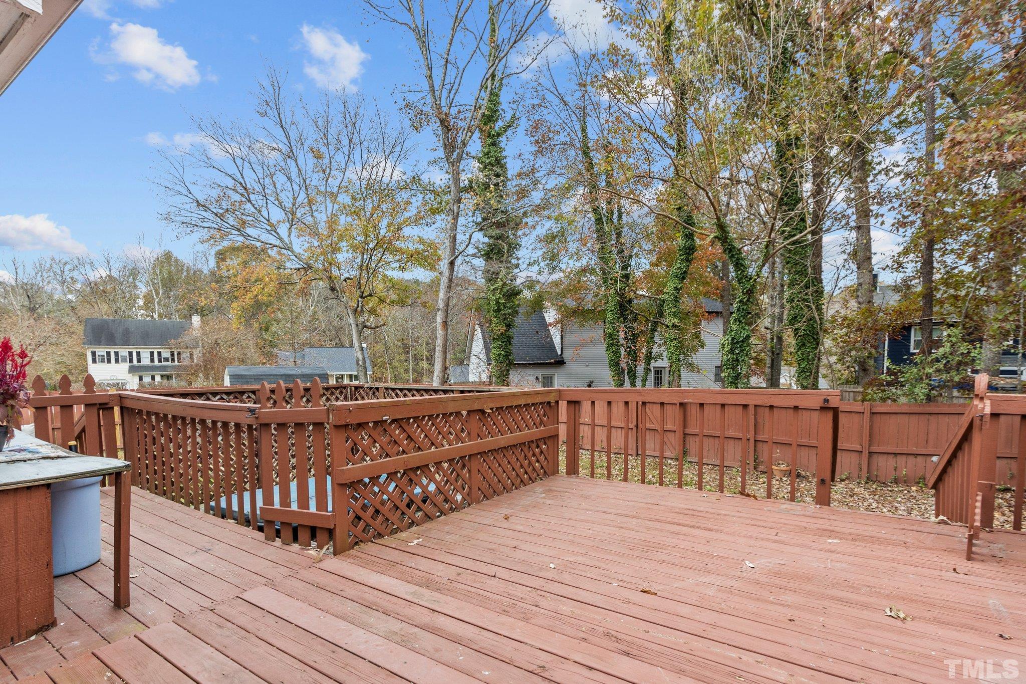 1305 Logan Street Durham, NC 27704 - Photo 26 of 32 a view of wooden deck with a trees