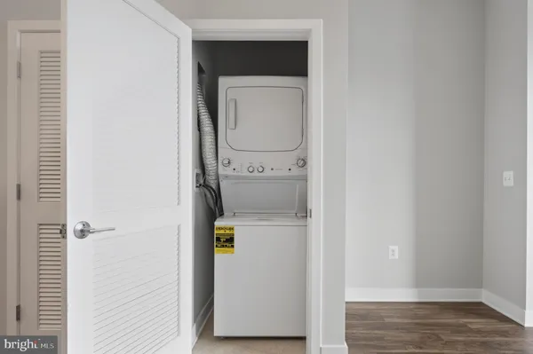 a utility room with a washer and dryer