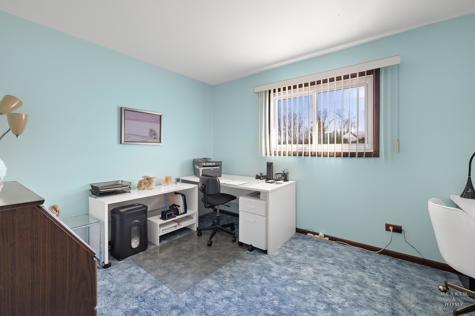 404 Lucille Avenue Fox River Grove, IL 60021 - Photo 13 of 36 a view of a workspace with furniture and a window