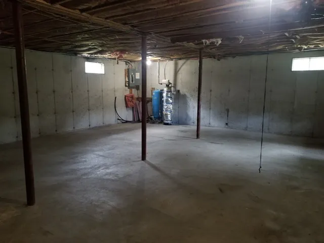 a view of empty room with fan