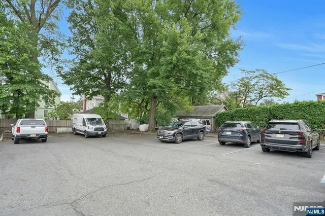 a view of cars parked in a parking lot