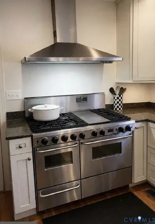 a stove top oven sitting inside of a kitchen