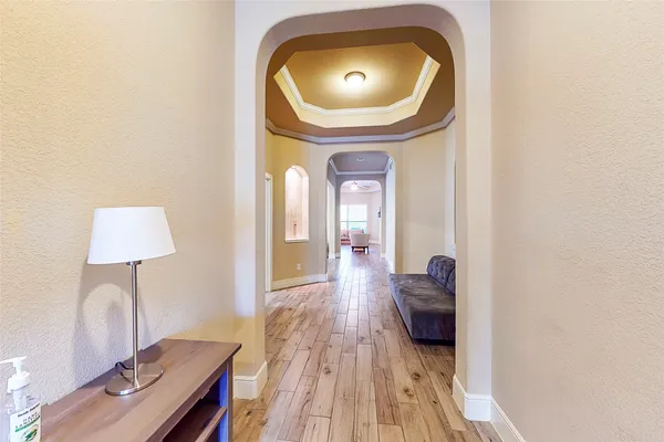 a view of a living room and bathroom