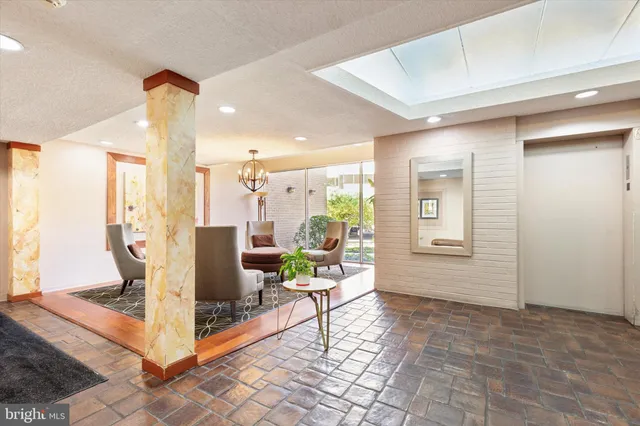 a living room with furniture