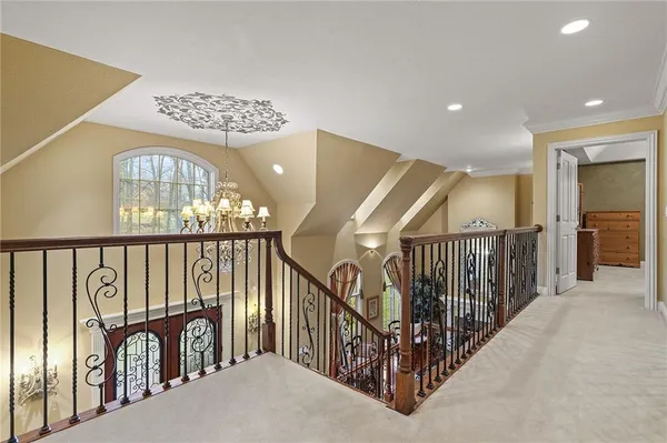 an entryway with a staircase