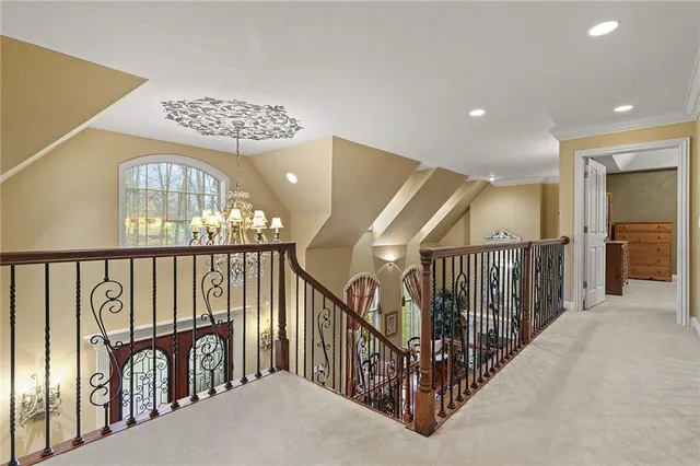 an entryway with a staircase